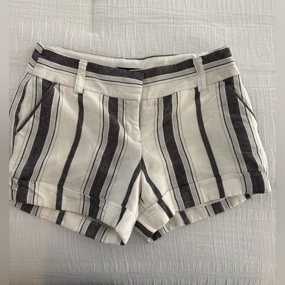 Express Pants - Express Black and White Striped Women's Shorts